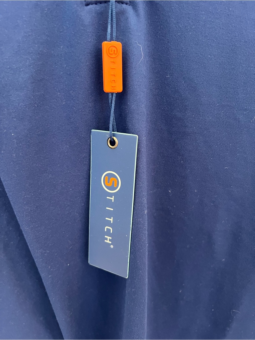 Stitch Navy Quarter-Zip Pullover with Orange Stripe Logo NWT - Picture 3 of 6